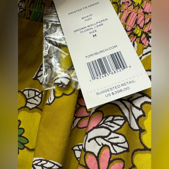 NWT Tory Burch colorful floral puff sleeves mini dress size M - Picture 8 of 10